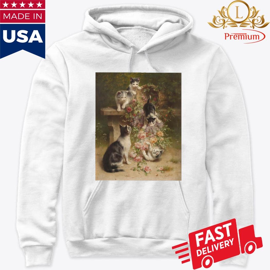 Cats And Flowers By Carl Reichert Shirt Hoodie